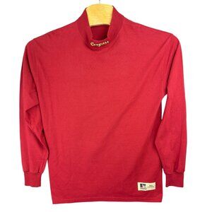 Russell Athletic NFL Cougars  Mock Neck Shirt Men M Red Long Sleeve Embroidered